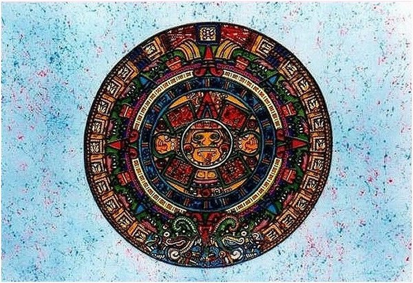 Calendario azteca1 - pittura su vetro