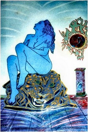 Dal fuoco del profondo - tempera mista su cartoncino