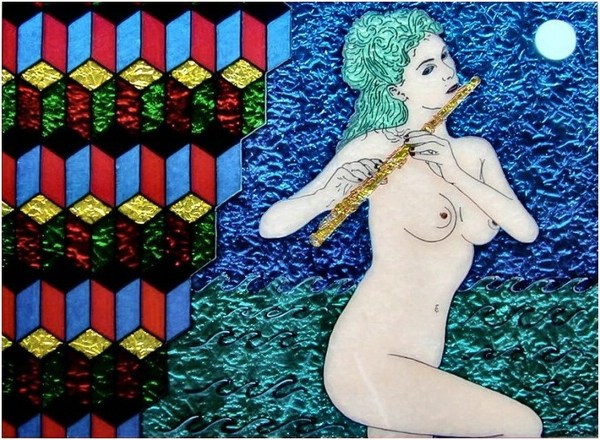 Guardami e ... ascolta in silenzio - pittura su vetro