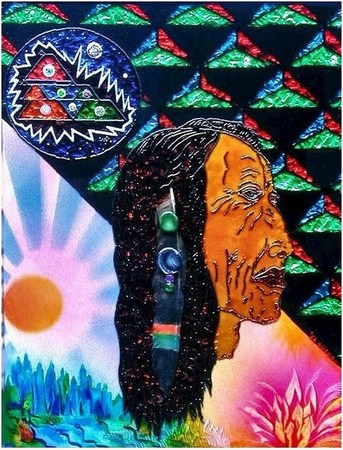 Medicine-man - pittura su vetro