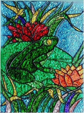 Ranita de la suerte - pittura su vetro
